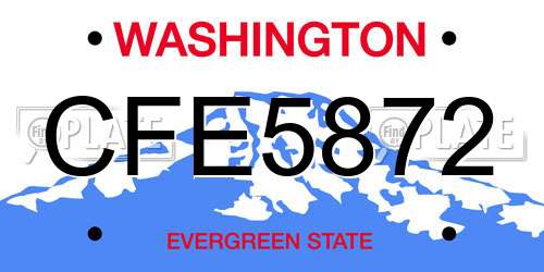 CFE5872 Washington License Plate