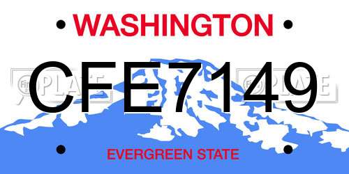 CFE7149 Washington License Plate