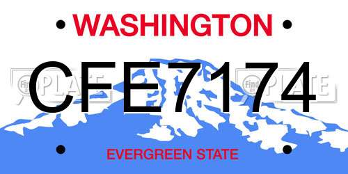 CFE7174 Washington License Plate