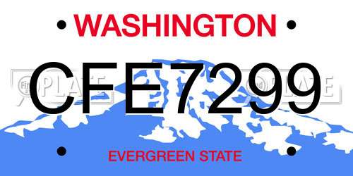 CFE7299 Washington License Plate