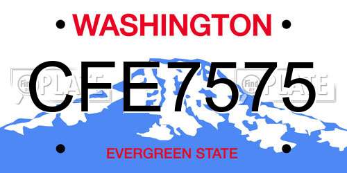 CFE7575 Washington License Plate