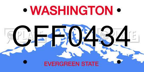 CFF0434 Washington License Plate