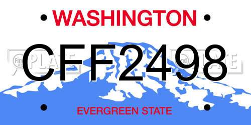 CFF2498 Washington License Plate