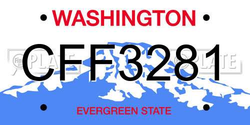 CFF3281 Washington License Plate