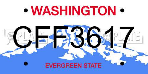 CFF3617 Washington License Plate