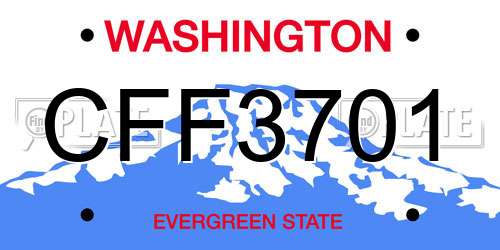 CFF3701 Washington License Plate