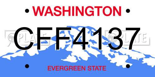 CFF4137 Washington License Plate