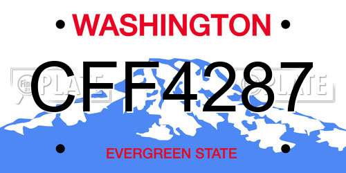 CFF4287 Washington License Plate