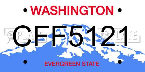 CFF5121 Washington License Plate