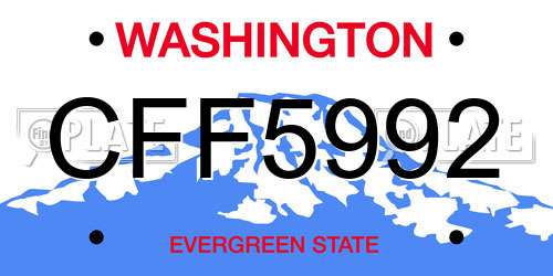 CFF5992 Washington License Plate