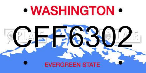 CFF6302 Washington License Plate