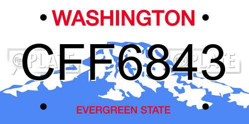 CFF6843 Washington License Plate