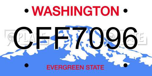 CFF7096 Washington License Plate