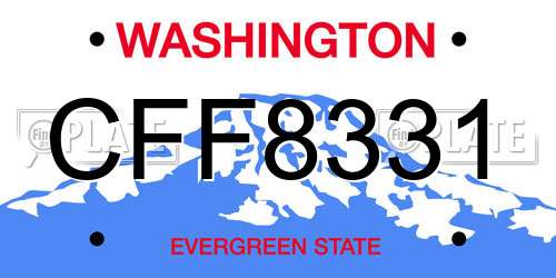 CFF8331 Washington License Plate