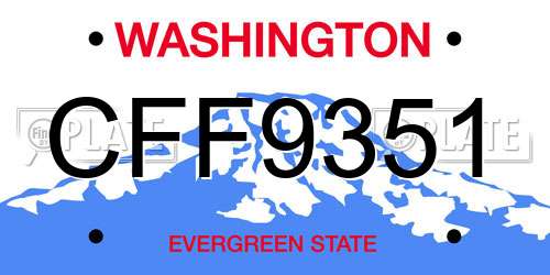 CFF9351 Washington License Plate