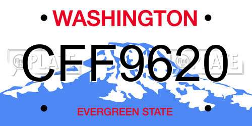CFF9620 Washington License Plate
