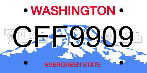 CFF9909 Washington License Plate