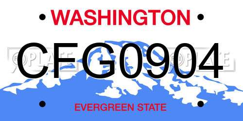 CFG0904 Washington License Plate