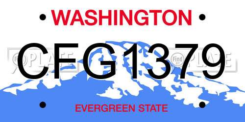 CFG1379 Washington License Plate
