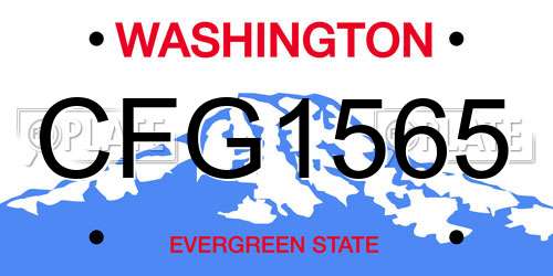 CFG1565 Washington License Plate