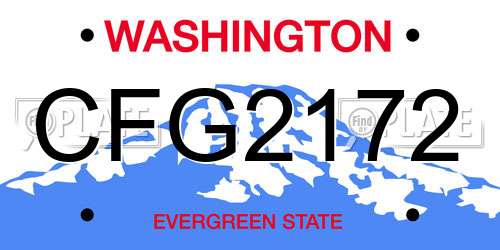 CFG2172 Washington License Plate