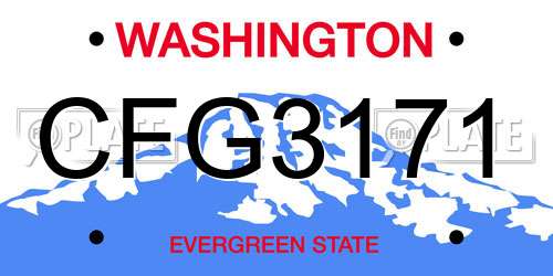 CFG3171 Washington License Plate