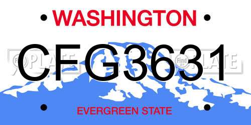 CFG3631 Washington License Plate