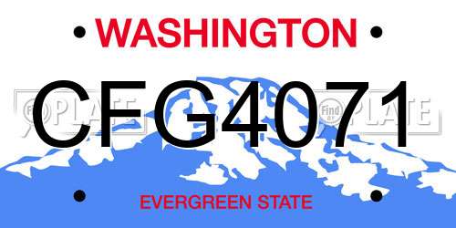 CFG4071 Washington License Plate
