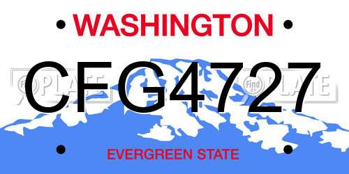 CFG4727 Washington License Plate