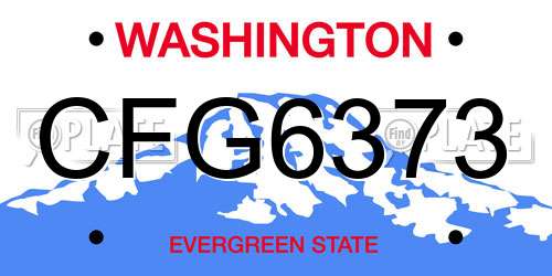 CFG6373 Washington License Plate