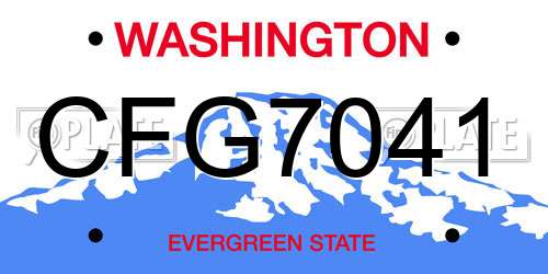 CFG7041 Washington License Plate