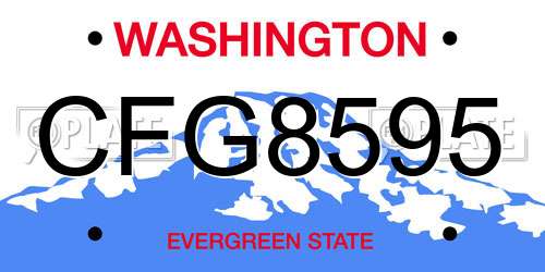 CFG8595 Washington License Plate