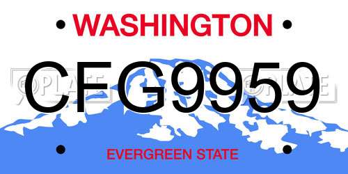 CFG9959 Washington License Plate