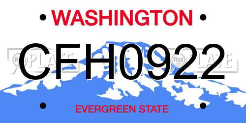CFH0922 Washington License Plate