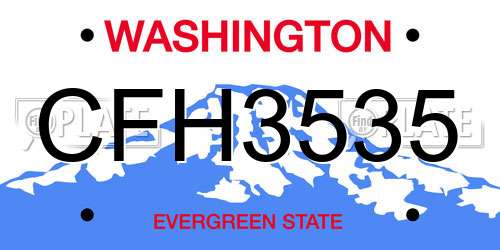 CFH3535 Washington License Plate