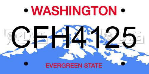 CFH4125 Washington License Plate