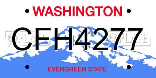 CFH4277 Washington License Plate