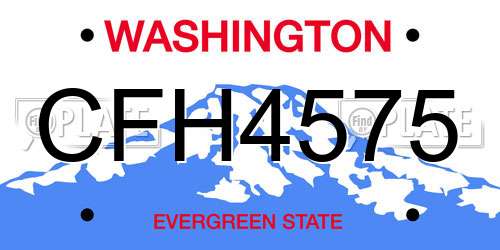 CFH4575 Washington License Plate