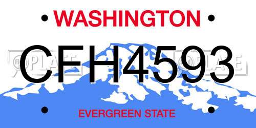 CFH4593 Washington License Plate