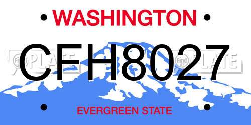 CFH8027 Washington License Plate