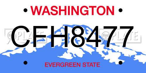 CFH8477 Washington License Plate