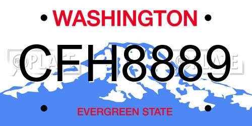 CFH8889 Washington License Plate