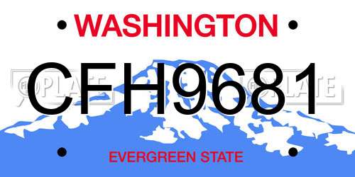 CFH9681 Washington License Plate