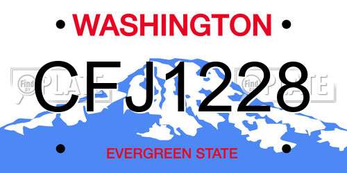 CFJ1228 Washington License Plate