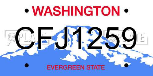 CFJ1259 Washington License Plate