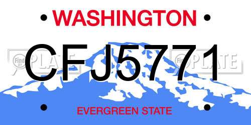 CFJ5771 Washington License Plate