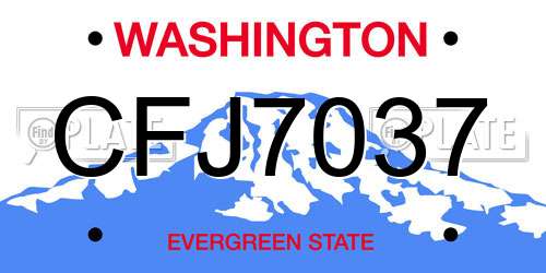 CFJ7037 Washington License Plate