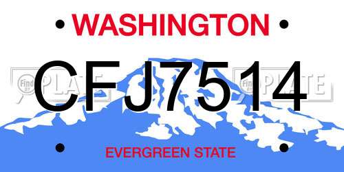 CFJ7514 Washington License Plate