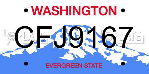 CFJ9167 Washington License Plate