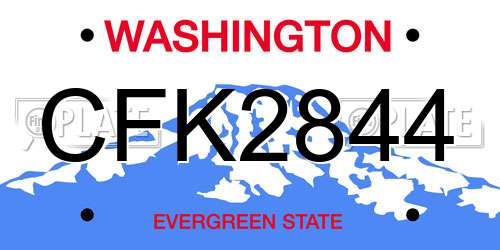 CFK2844 Washington License Plate